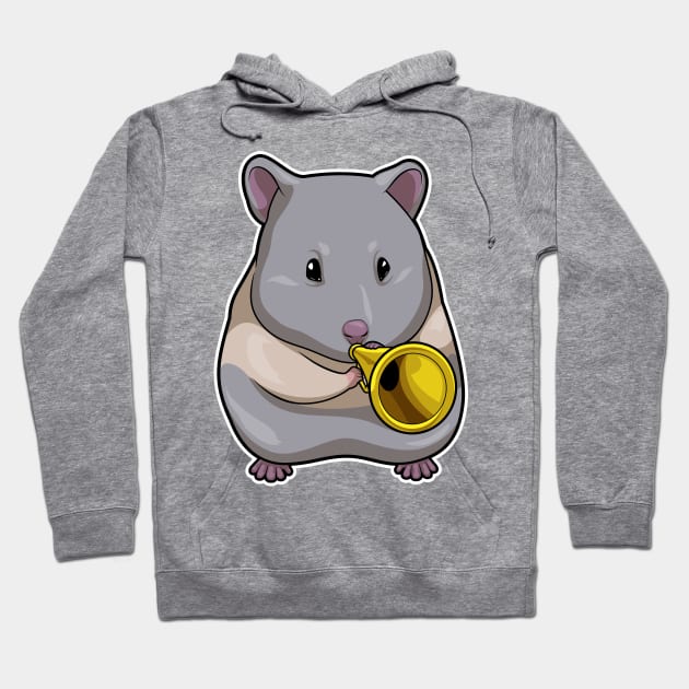 Hamster Musician Trumpet Music Hoodie by Markus Schnabel